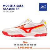  Giày Bóng Đá Chính Hãng Mizuno Morelia Sala Classic Trắng Logo Đỏ TF 