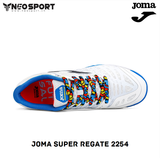  Giày Bóng Đá Futsal Chính Hãng JOMA SUPER REGATE 2254 TRẮNG/XANH DA IC 