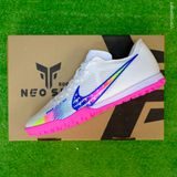  Giày Bóng Đá Cỏ Nhân Tạo Mercurial Vapor 15 Academy SF Trắng Đế Hồng TF 