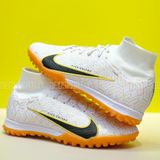  Giày Bóng Đá Cỏ Nhân Tạo Mercurial Air Zoom Superfly 9 Cổ Cao United trắng vàng 