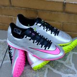  Giày Bóng Đá Cỏ Nhân Tạo Mercurial Vapor 15 Academy Xám/Bạc Đế Hồng TF 