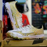  Giày Bóng Đá Cỏ Nhân Tạo Mizuno Alpha Pro As Trắng vàng đế camo TF 