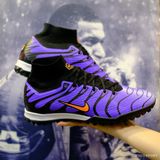  Giày Bóng Đá Cỏ Nhân Tạo Mercurial Air Zoom Superfly 9 Cổ Cao Tím Sọc TN Mbappe TF 