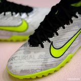  Giày Bóng Đá Cỏ Nhân Tạo Mercurial Air Zoom Vapor 15 Elite Bo Thun Xám/Bạc Đế Chuối TF 