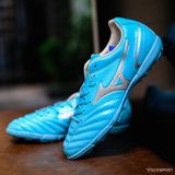  Giày Bóng Đá Chính Hãng Mizuno Monarcida Neo II Select AS Xanh Da Logo Bạc TF 