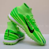  Giày Bóng Đá Cỏ Nhân Tạo Mercurial Air Zoom Superfly 9 Cổ Cao MDS008 Xanh Chuối TF 