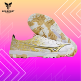  Giày Bóng Đá Cỏ Nhân Tạo Mizuno Alpha Pro As Trắng vàng đế camo TF 