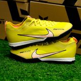  Giày Bóng Đá Cỏ Nhân Tạo Mercurial Vapor 15 Pro Air Zoom Bo Thun Vàng Đế Đen TF 