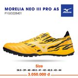  Giày Bóng Đá Chính Hãng Mizuno Morelia Neo III Pro As Vàng Da Beo TF 