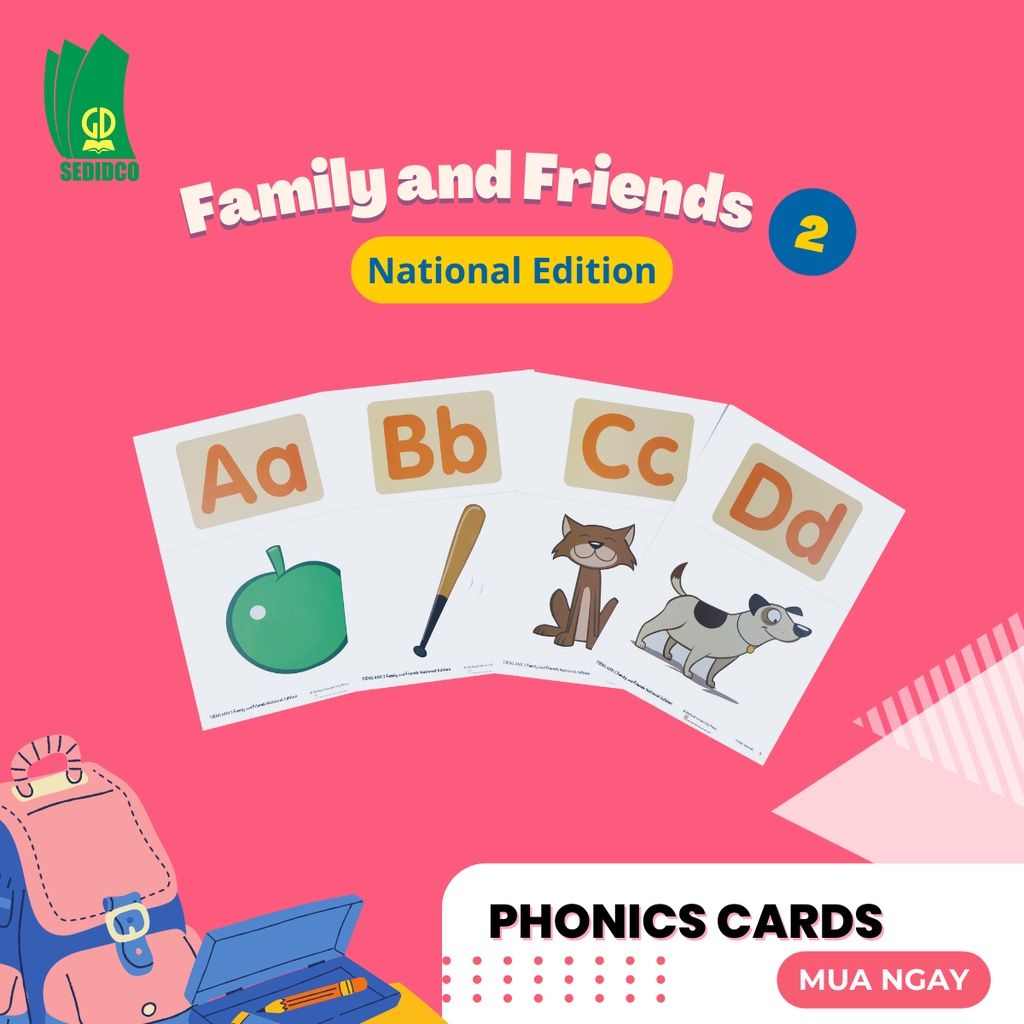  Thẻ ngữ âm Phonics Cards - Tiếng Anh 2 Family and Friends National Edition 