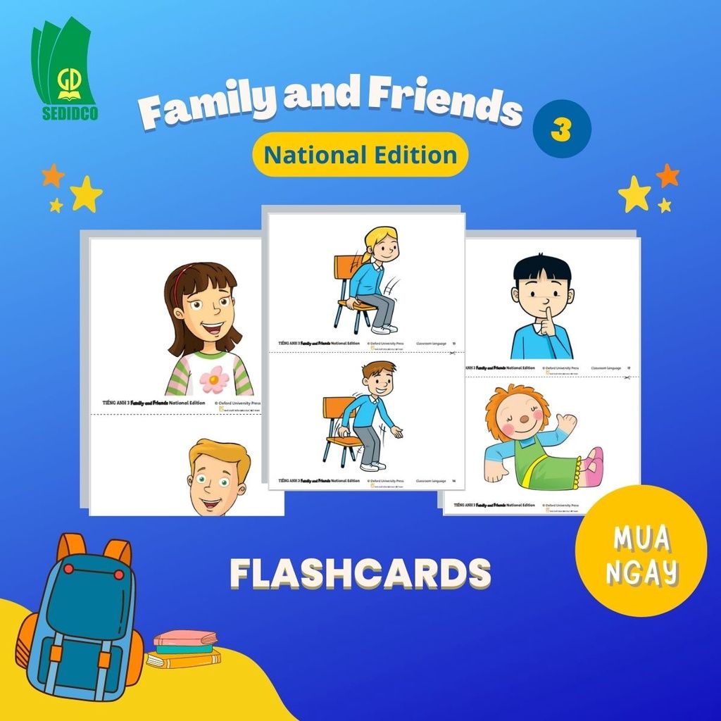  Thẻ từ (Flashcards) Tiếng Anh 3 Family and Friends National Edition 