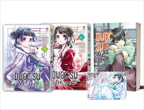 Combo Dược sư tự sự (Manga 5,6 + lightnovel 2) (Tặng Standee ivory + Bookmark + Postcard có chân đế + Postcard PVC)