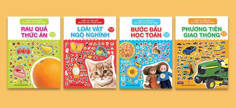 Combo Khéo tay tinh mắt - Sách bóc dán thông minh (4 quyển)