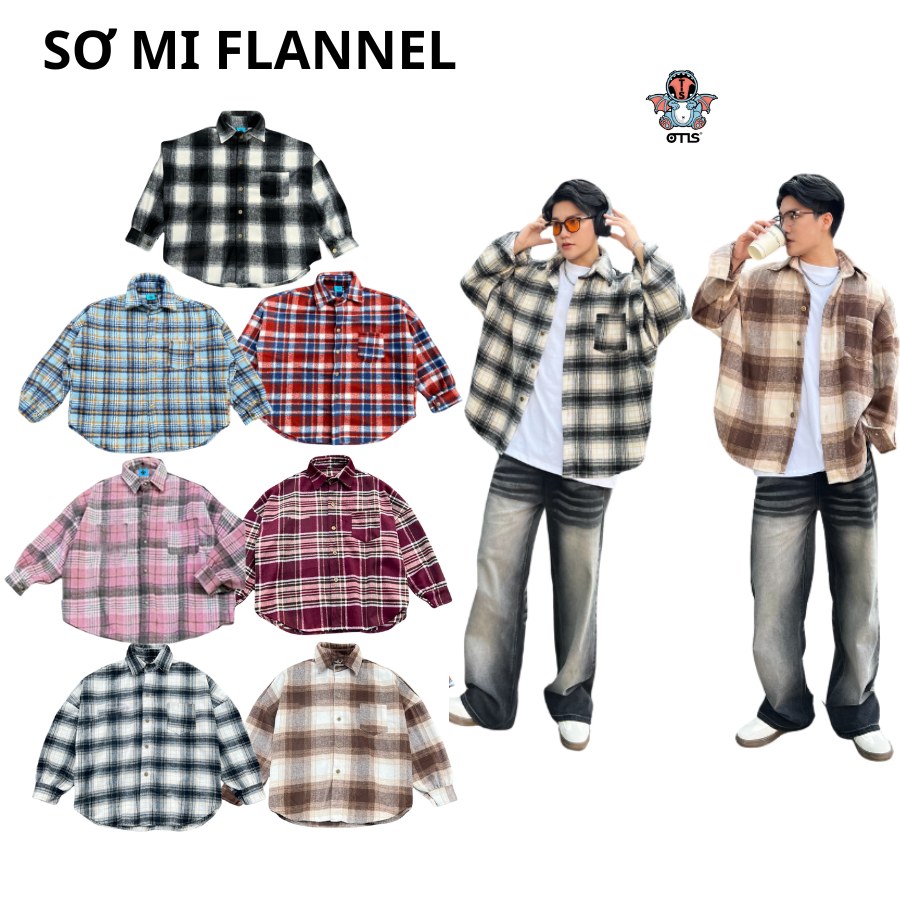 Áo sơ mi local brand Otis Club - sơ mi flannel caro