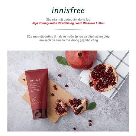 Sữa Rửa Mặt Chống Oxy Hóa Lựu innisfree Jeju Pomegranate Revitalizing Foam Cleanser