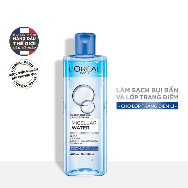 Nước Làm Sạch Và Tẩy Trang - Tươi Mát (Xanh Dương Nhạt) | L'Oreal Paris 3-in-1 Micellar Water Refreshing Even For Sensitive Skin