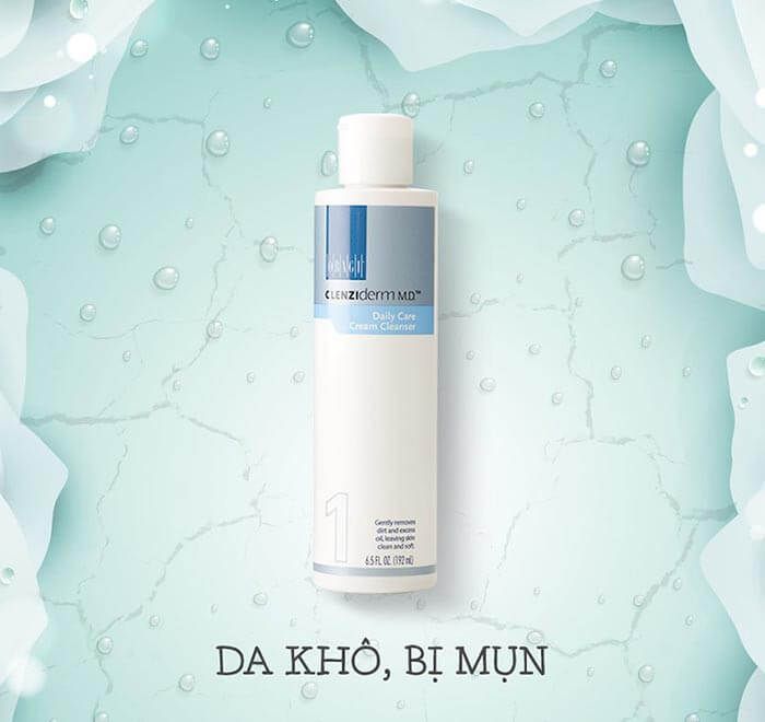 Sữa rửa mặt giảm mụn cho da khô | Obagi Clenziderm Daily Care Cream Cleanser 192ml