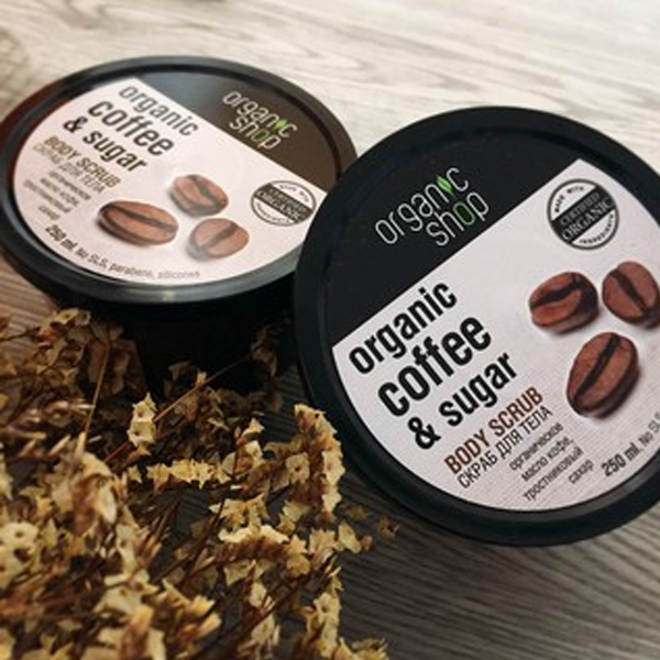 Tẩy Tế Bào Chết Toàn Thân Làm Sạch Sâu Và Cấp Ẩm Organic Coffee & Sugar Body Scrub 250ml - Nga Chính Hãng