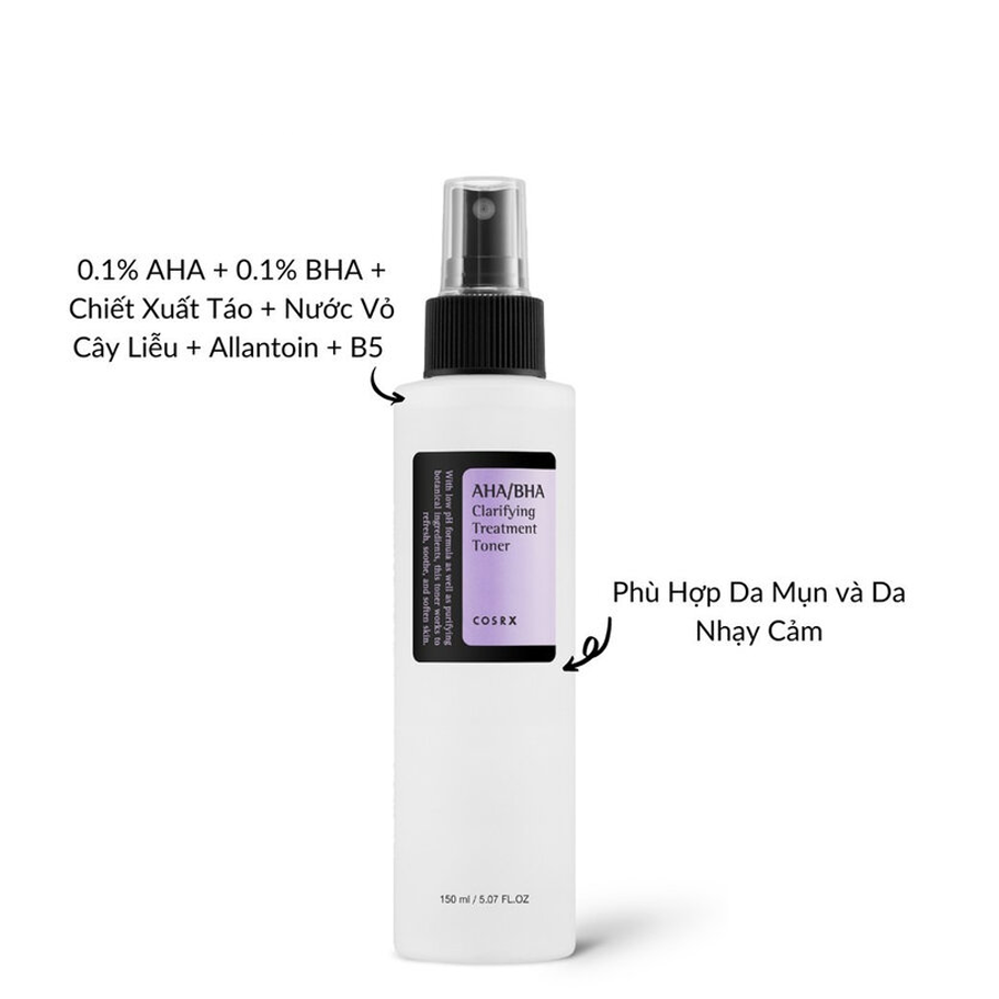 Nước Hoa Hồng Cosrx AHA/BHA Clarifying Treatment Toner 150ml