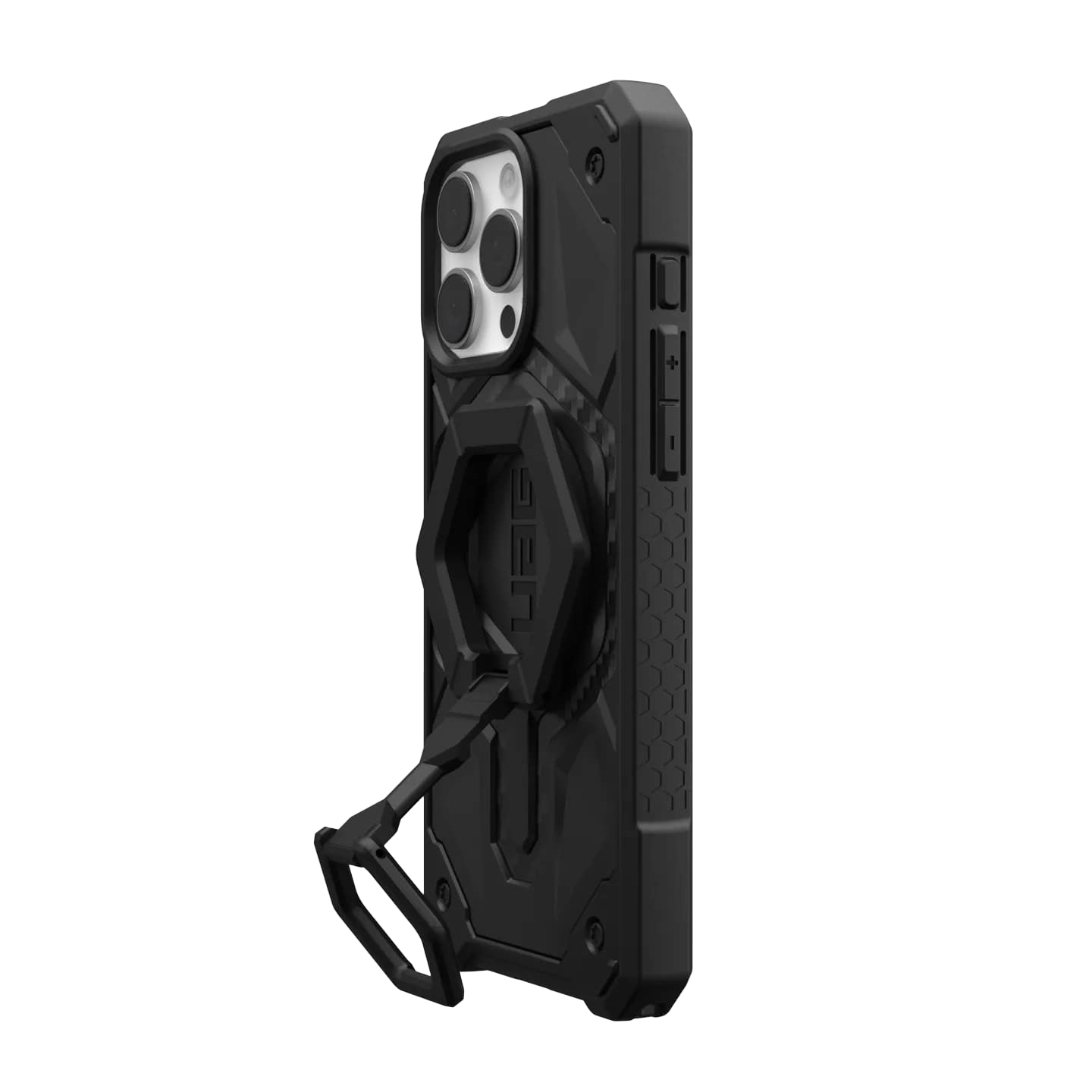 Ốp lưng iPhone 16 Pro Max UAG Monarch Pro - Carbon Fiber/Black Stand