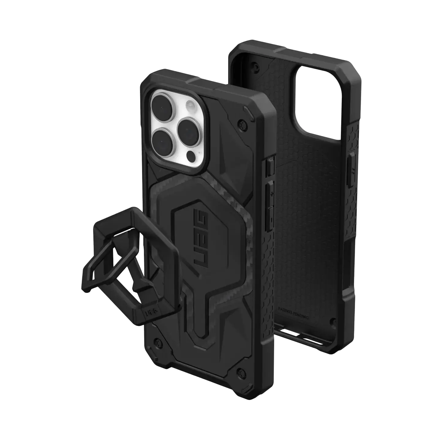 Ốp lưng iPhone 16 Pro Max UAG Monarch Pro - Carbon Fiber/Black Stand