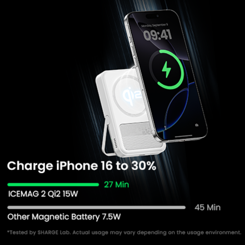 Pin sạc dự phòng Sharge ICEMAG 2 Qi2 30W