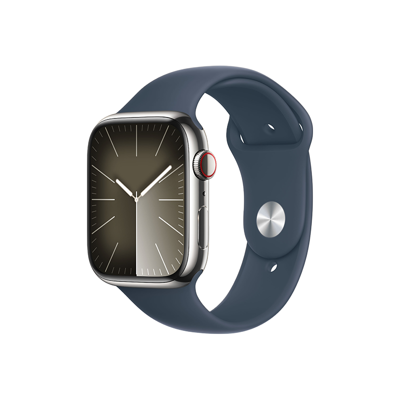  Apple Watch Series 9 GPS + Cellular - Mặt thép 41mm, dây Sport band - Chính hãng 