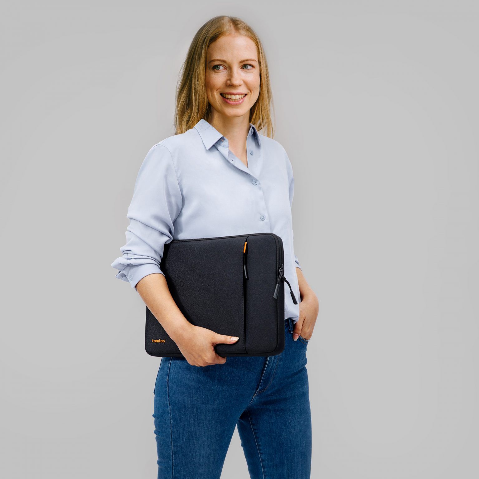 Túi Chống Sốc Tomtoc 360* Protective kèm túi phụ kiện cho MacBook/Laptop 14” - Black
