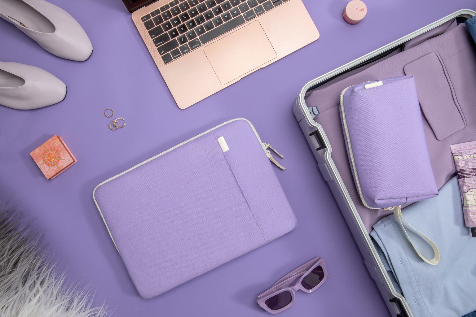 Túi Chống Sốc Tomtoc Organized Corner Armor + Pouch MacBook 13” - Violet