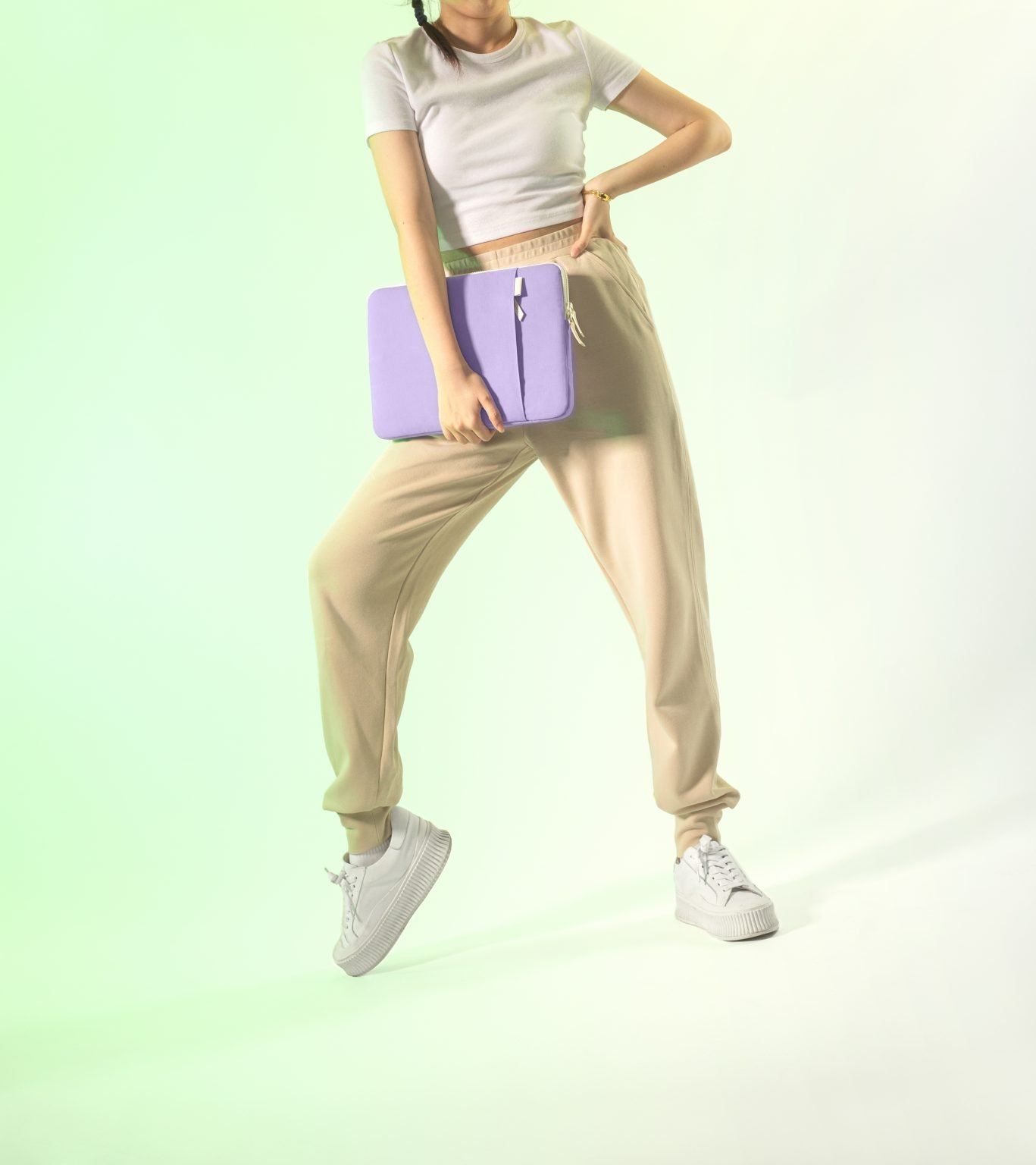 Túi Chống Sốc Tomtoc Organized Corner Armor + Pouch MacBook 13” - Violet