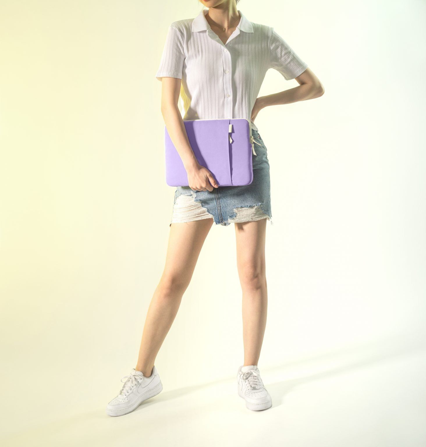 Túi Chống Sốc Tomtoc Organized Corner Armor + Pouch MacBook 13” - Violet