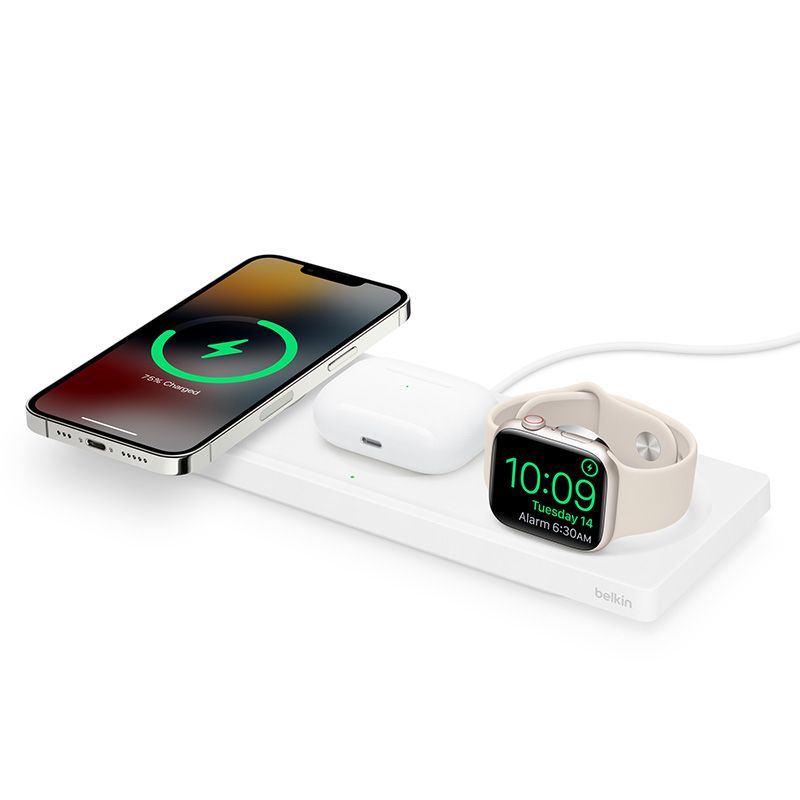 Dock Belkin BOOST↑CHARGE™ PRO 3-in-1 Wireless Charger Pad sạc MagSafe - Hàng chính hãng
