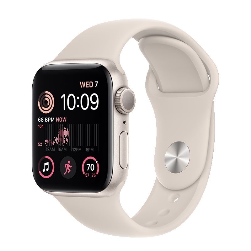  Apple Watch SE 2022 GPS - Mặt nhôm - Dây cao su - 40mm - Hàng chính hãng 