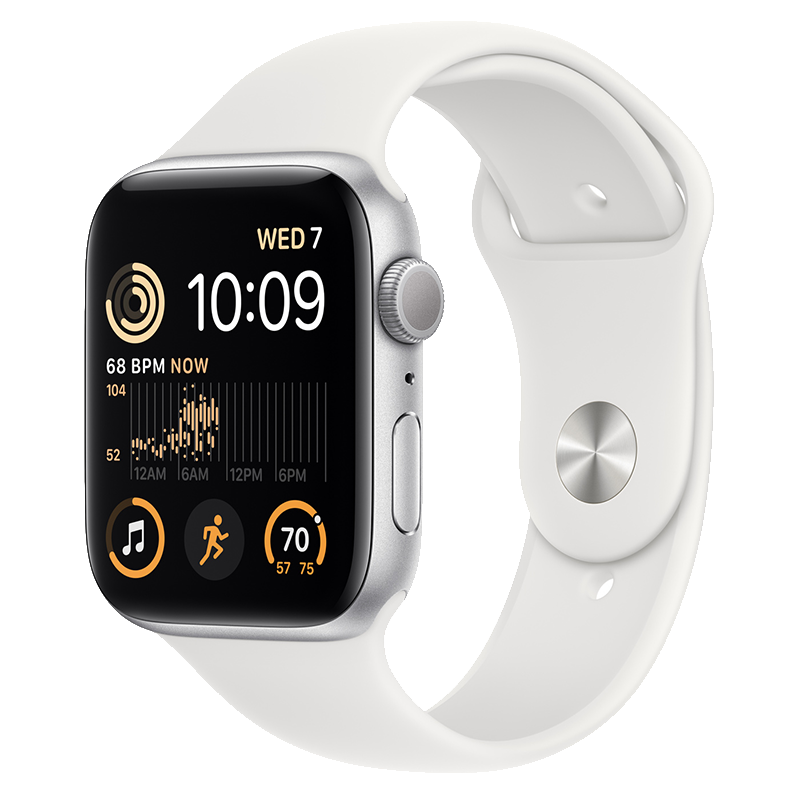Apple Watch SE 2022 GPS - Mặt nhôm - Dây cao su - 44mm - Hàng chính hãng