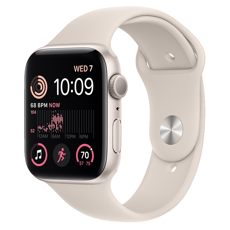 Apple Watch SE 2022 GPS - Mặt nhôm - Dây cao su - 44mm - Hàng chính hãng