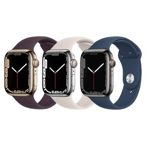 Apple Watch Series 7 GPS + Cellular - Mặt thép 45mm, dây cao su - Nhiều màu - Hàng chính hãng