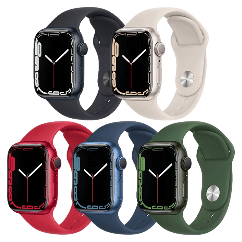 Apple Watch Series 7 GPS 41mm dây cao su Sport Band - Nhiều màu - Hàng chính hãng