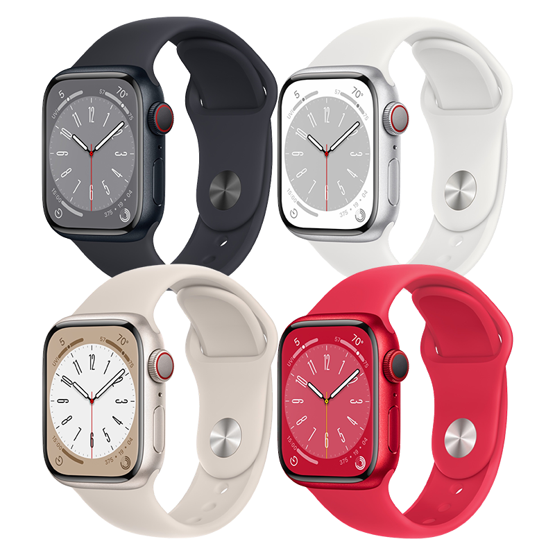  Apple Watch Series 8 GPS + Cellular 41mm dây cao su Sport Band - Nhiều màu - Apple chính hãng 