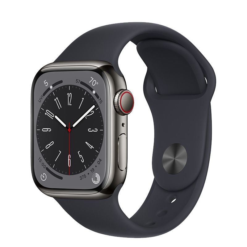  Apple Watch Series 8 GPS + Cellular - Mặt thép 41mm, dây cao su - Nhiều màu - Hàng chính hãng 