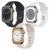  Apple Watch Series 8 GPS + Cellular - Mặt thép 41mm, dây cao su - Nhiều màu - Hàng chính hãng 