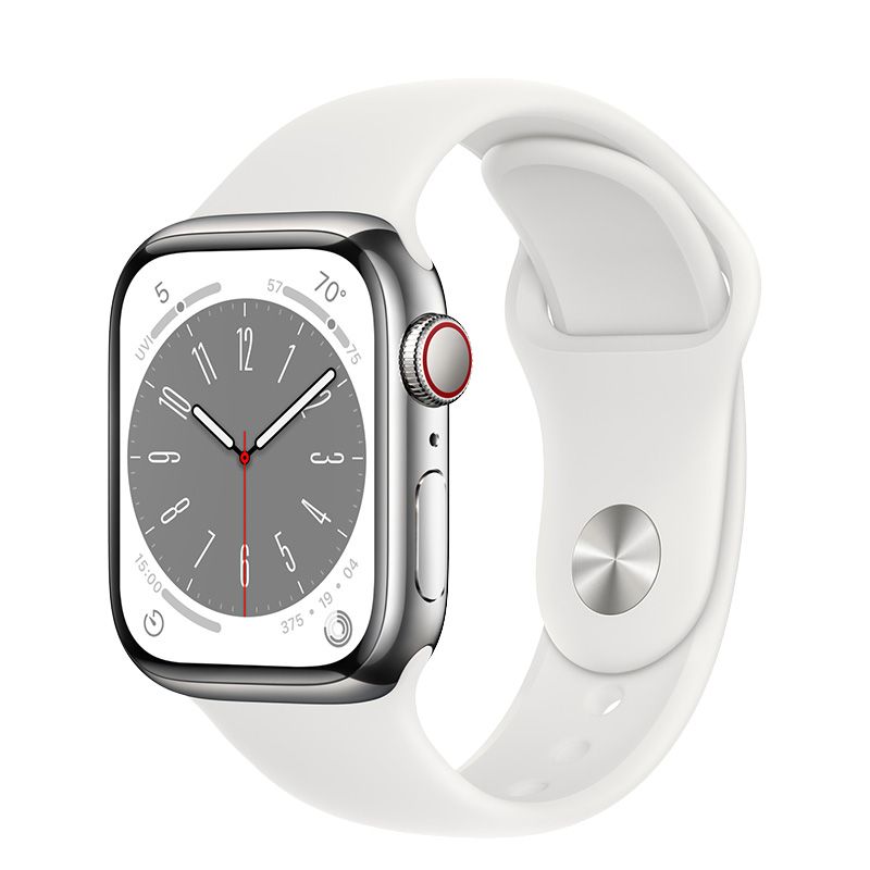  Apple Watch Series 8 GPS + Cellular - Mặt thép 41mm, dây cao su - Nhiều màu - Hàng chính hãng 