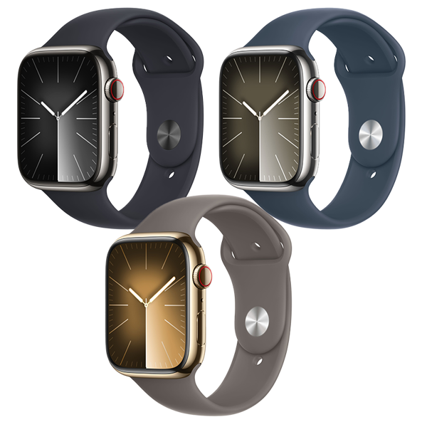 Apple Watch Series 9 GPS + Cellular - Mặt thép 41mm, dây Sport band - Chính hãng