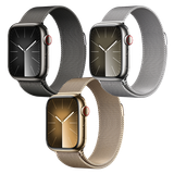  Apple Watch Series 9 GPS + Cellular - Mặt thép 41mm, dây Milanese Loop - Chính hãng 