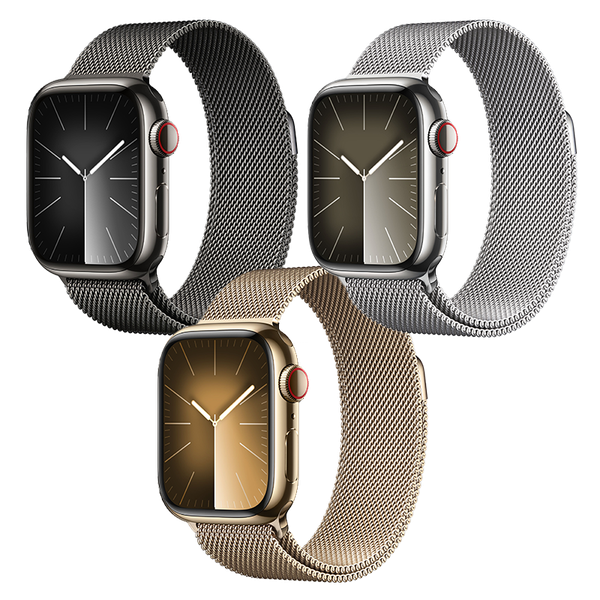 Apple Watch Series 9 GPS + Cellular - Mặt thép 41mm, dây Milanese Loop - Chính hãng