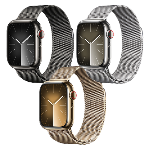 Apple Watch Series 9 GPS + Cellular - Mặt thép 45mm, dây Milanese Loop - Chính hãng