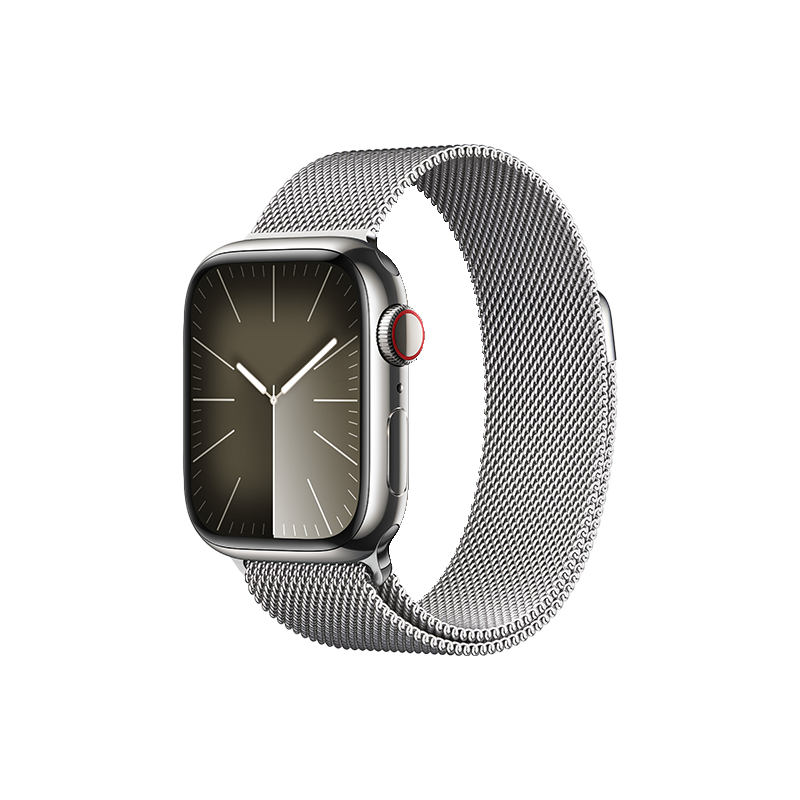  Apple Watch Series 9 GPS + Cellular - Mặt thép 41mm, dây Milanese Loop - Chính hãng 