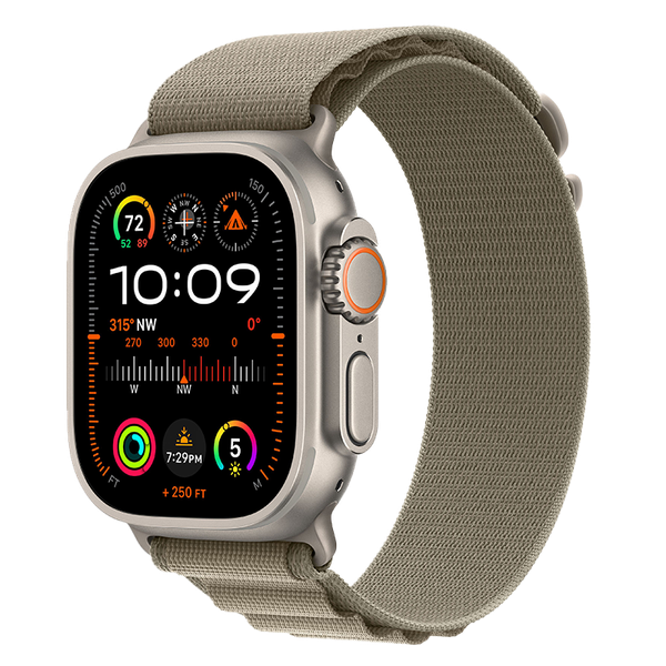 Apple Watch Ultra 2 49mm GPS + Cellular Titanium Case dây Olive Alpine Loop