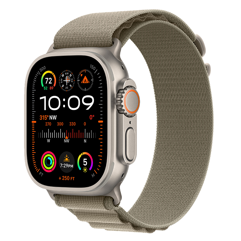 Apple Watch Ultra 2 49mm GPS + Cellular Titanium Case dây Olive Alpine Loop