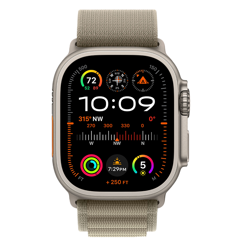  Apple Watch Ultra 2 49mm GPS + Cellular Titanium Case dây Olive Alpine Loop 
