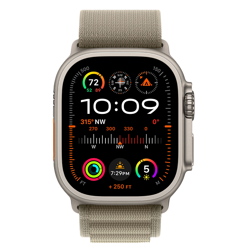 Apple Watch Ultra 2 49mm GPS + Cellular Titanium Case dây Olive Alpine Loop
